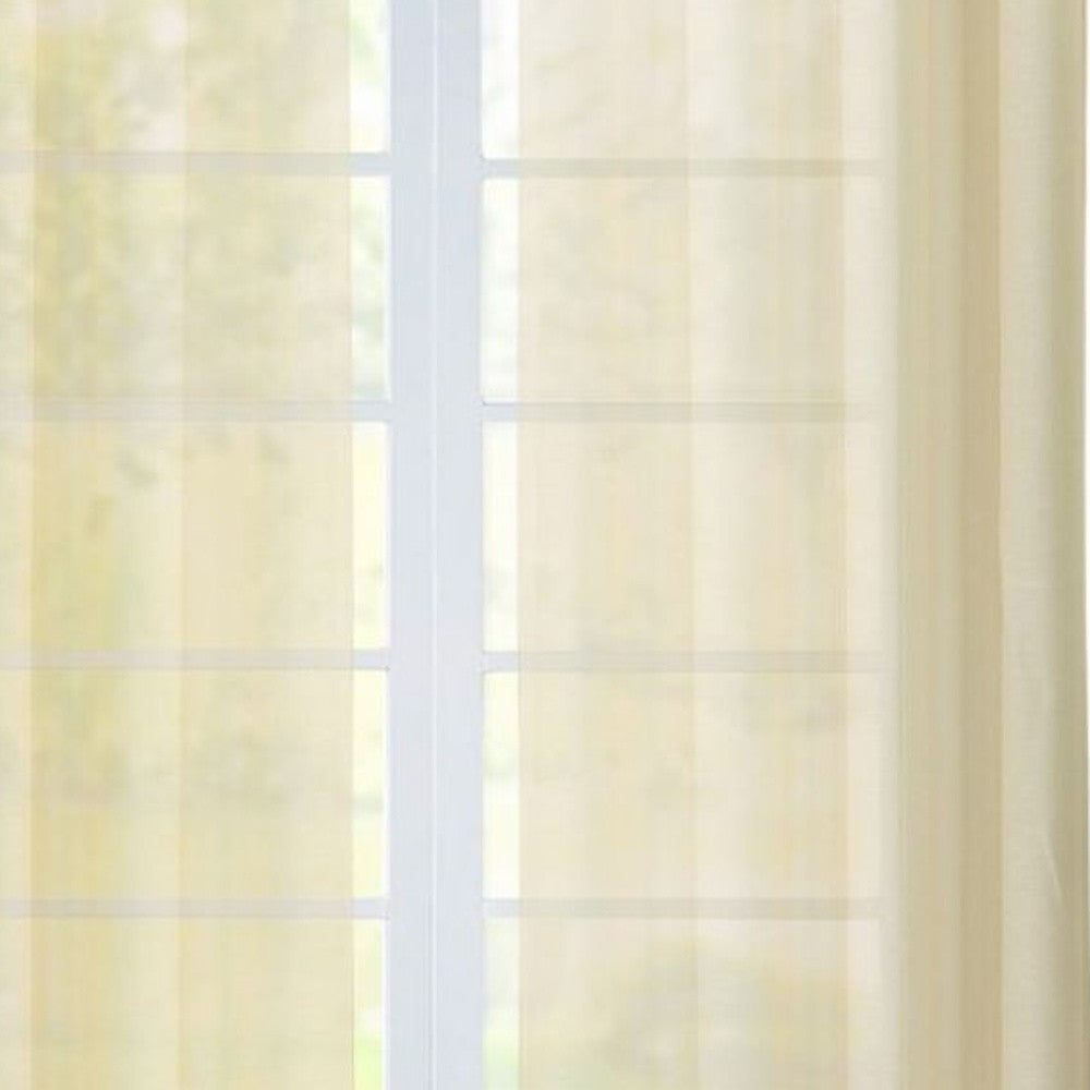 Set of Two 84" Beige Solid Modern Window Panels