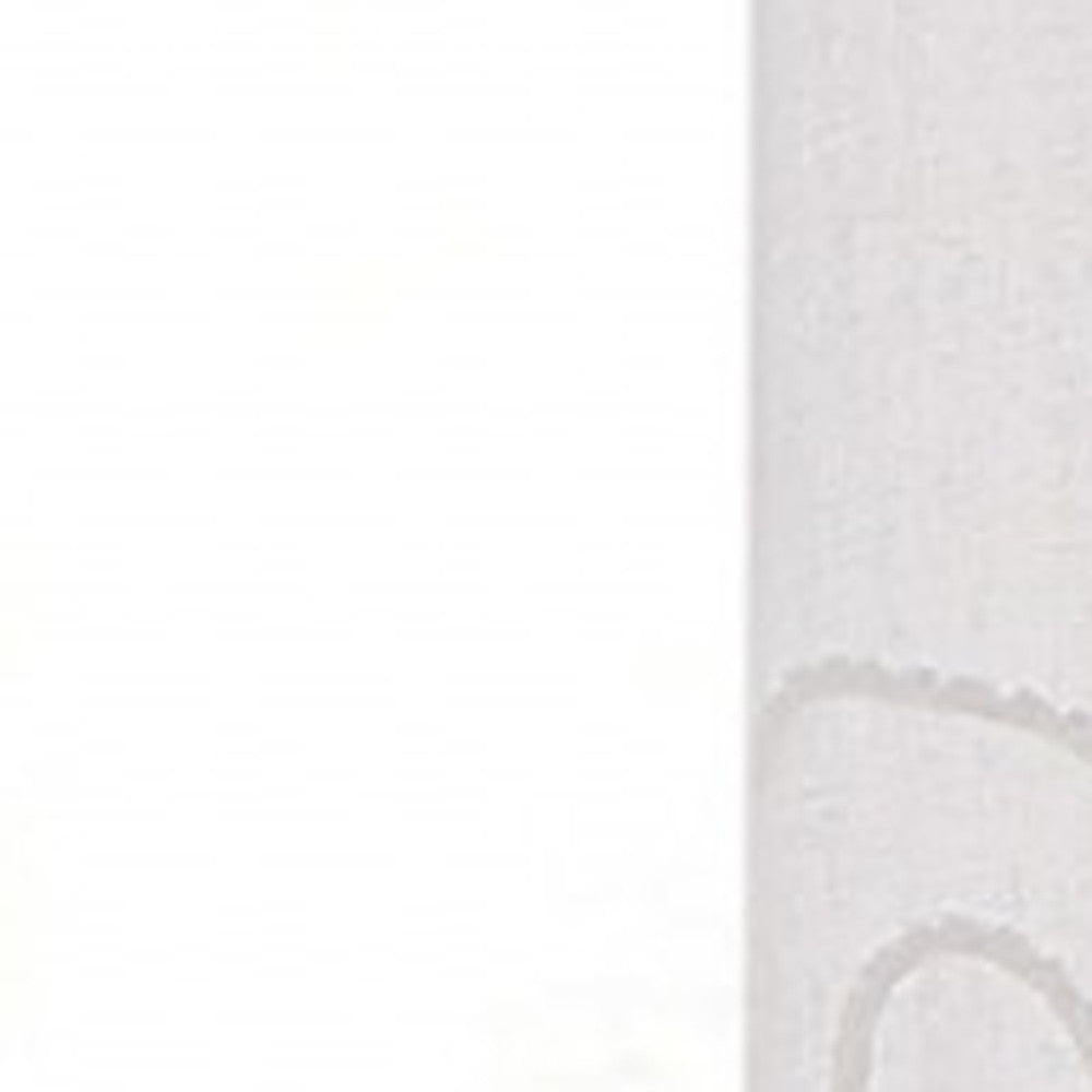 Set of Two 96" Blue Striped Floral Embroidery Window Panels