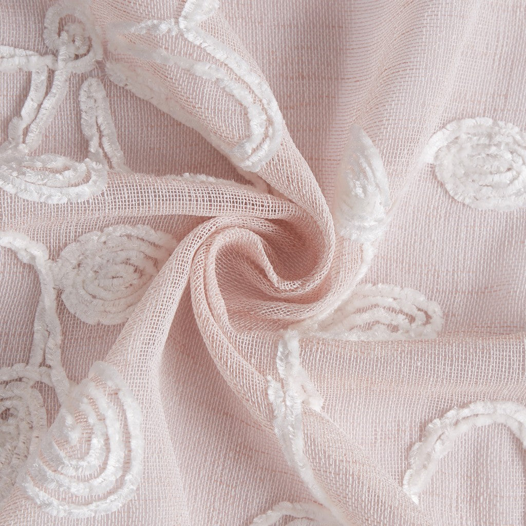 Set of Two 84" Blush Floral Embroidered Window Panels