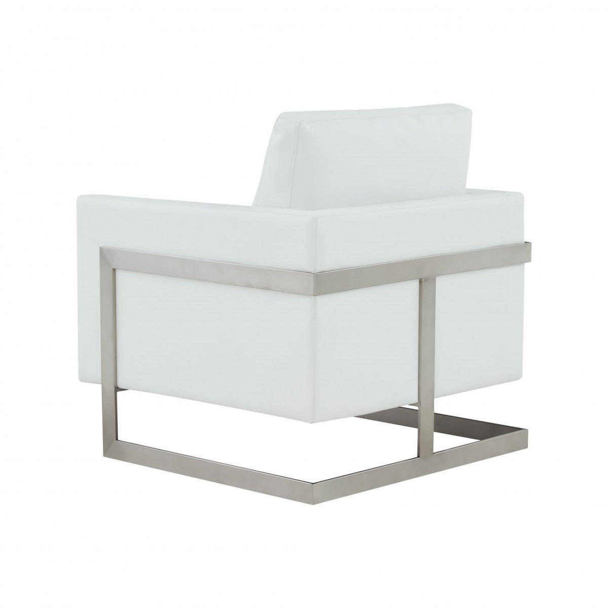 Stylish White and Black Faux Leather Accent Chair