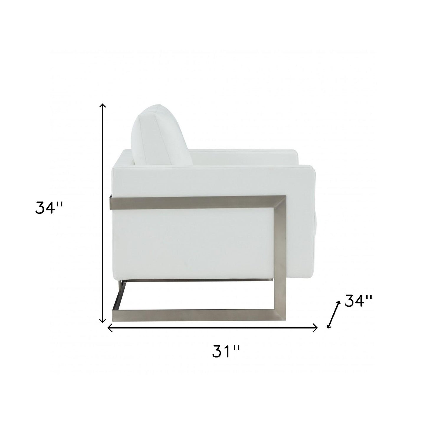 Stylish White and Black Faux Leather Accent Chair