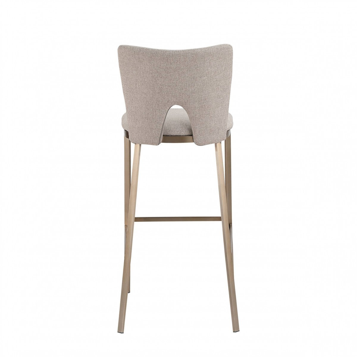 Set Of Two 41" Grey And Brass Bar Height Chairs With Footrest