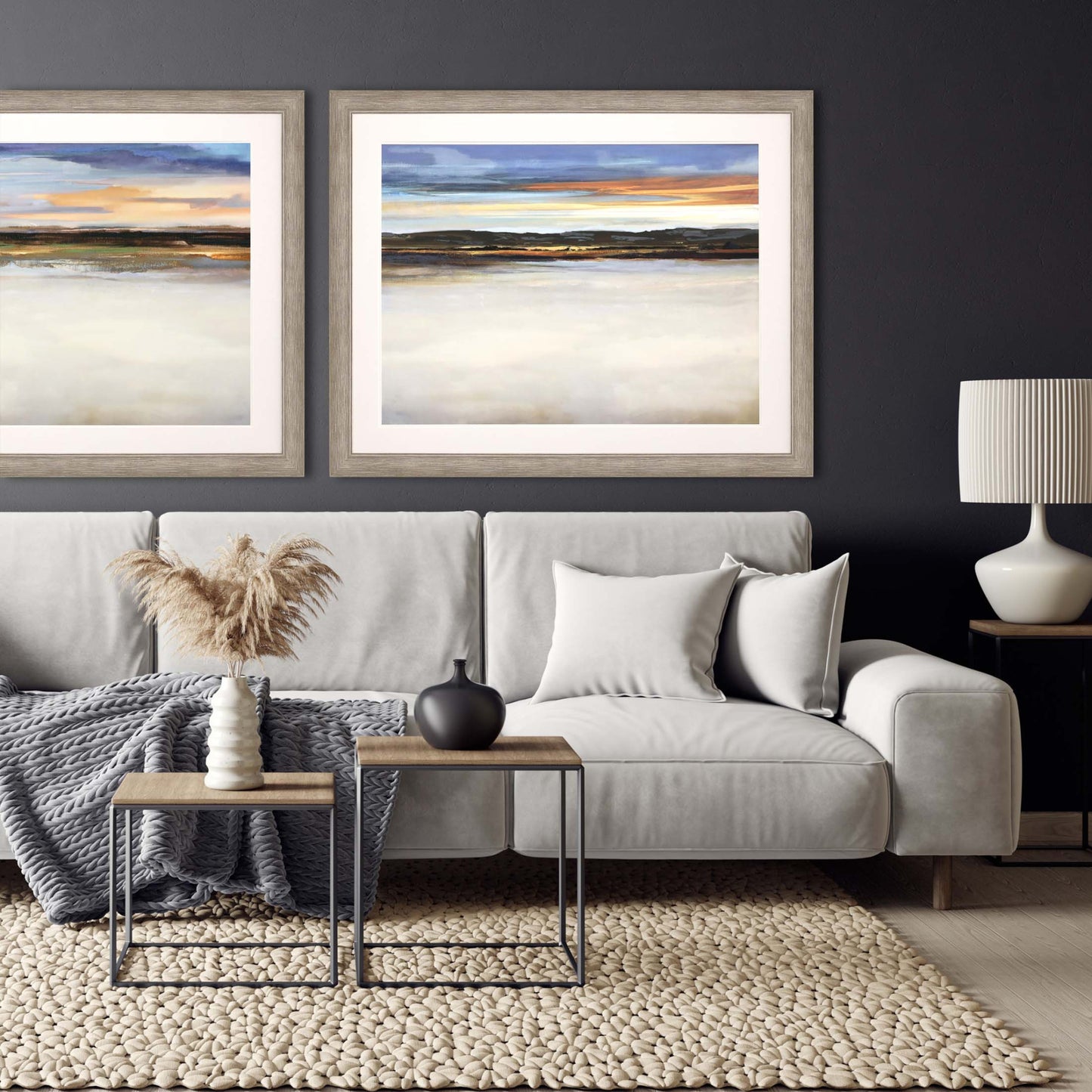 Night Fall Framed Art Silver Picture Frame Print Wall Art