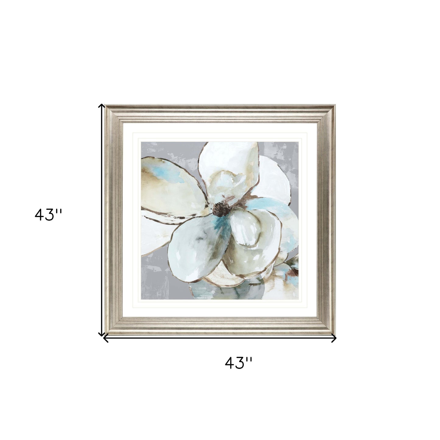 Emerald Flower Ii Framed Art Silver Picture Frame Print Wall Art