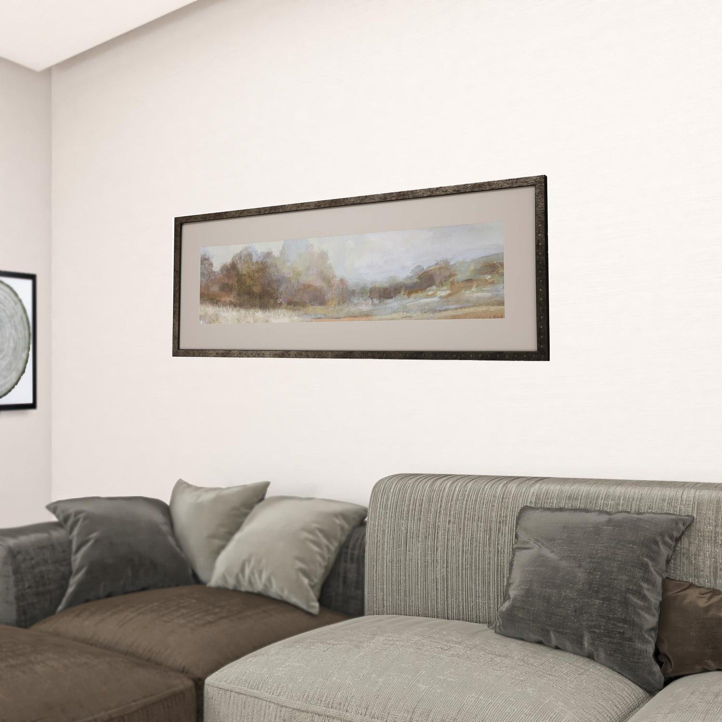 Focused Fields - Breeze Framed Art Brown Picture Frame Print Wall Art