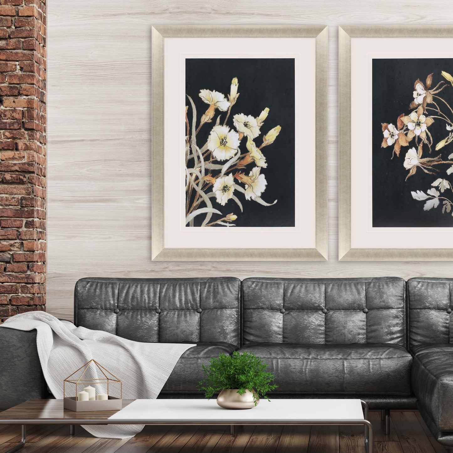 Yellow Flower On Black I Framed Art Gold Picture Frame Print Wall Art
