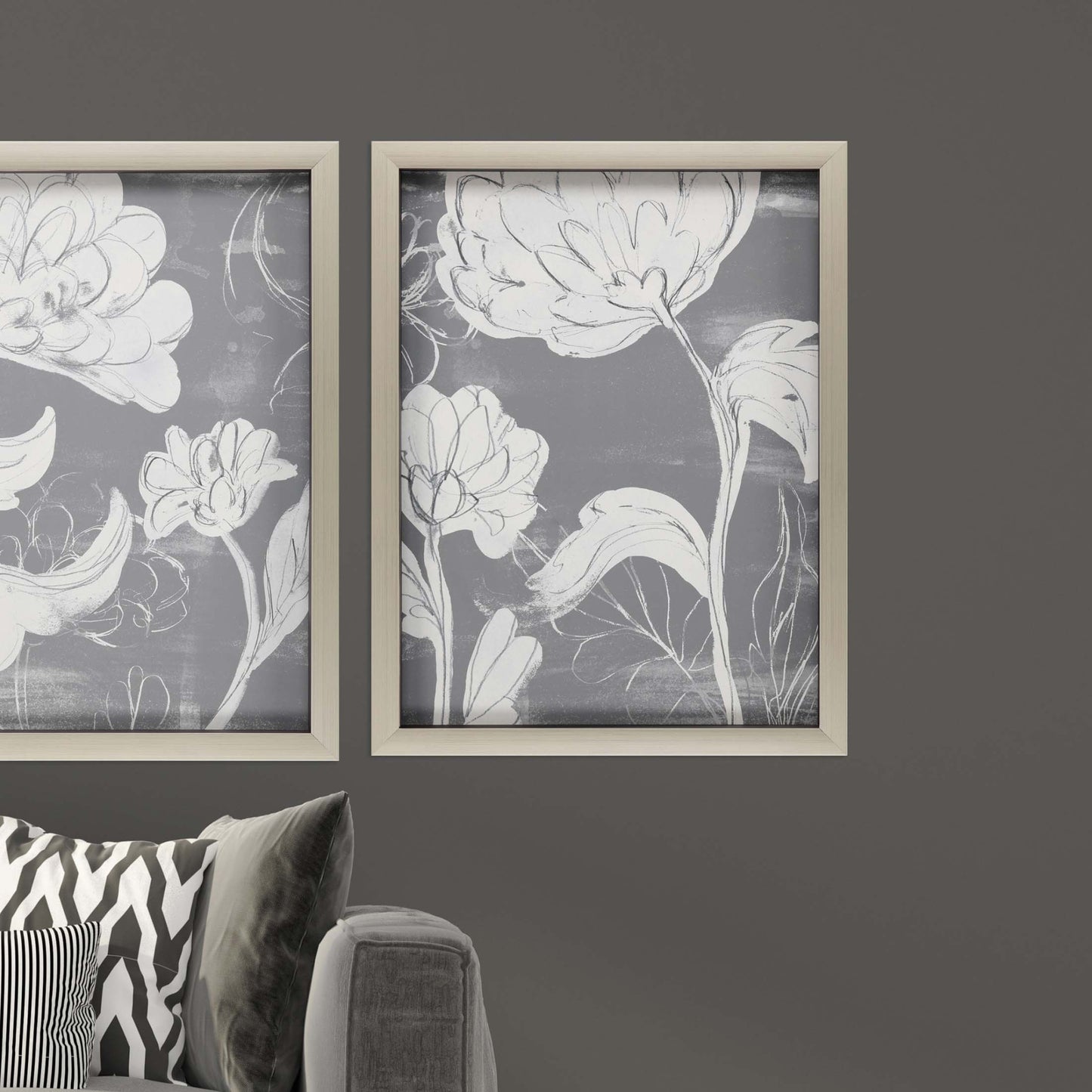 Grayscale Garden Ii Framed Art Silver Picture Frame Print Wall Art