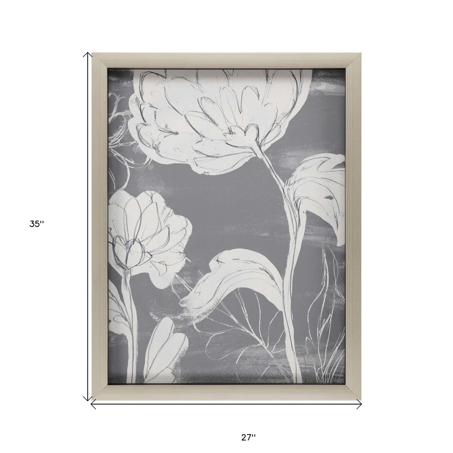 Grayscale Garden Ii Framed Art Silver Picture Frame Print Wall Art