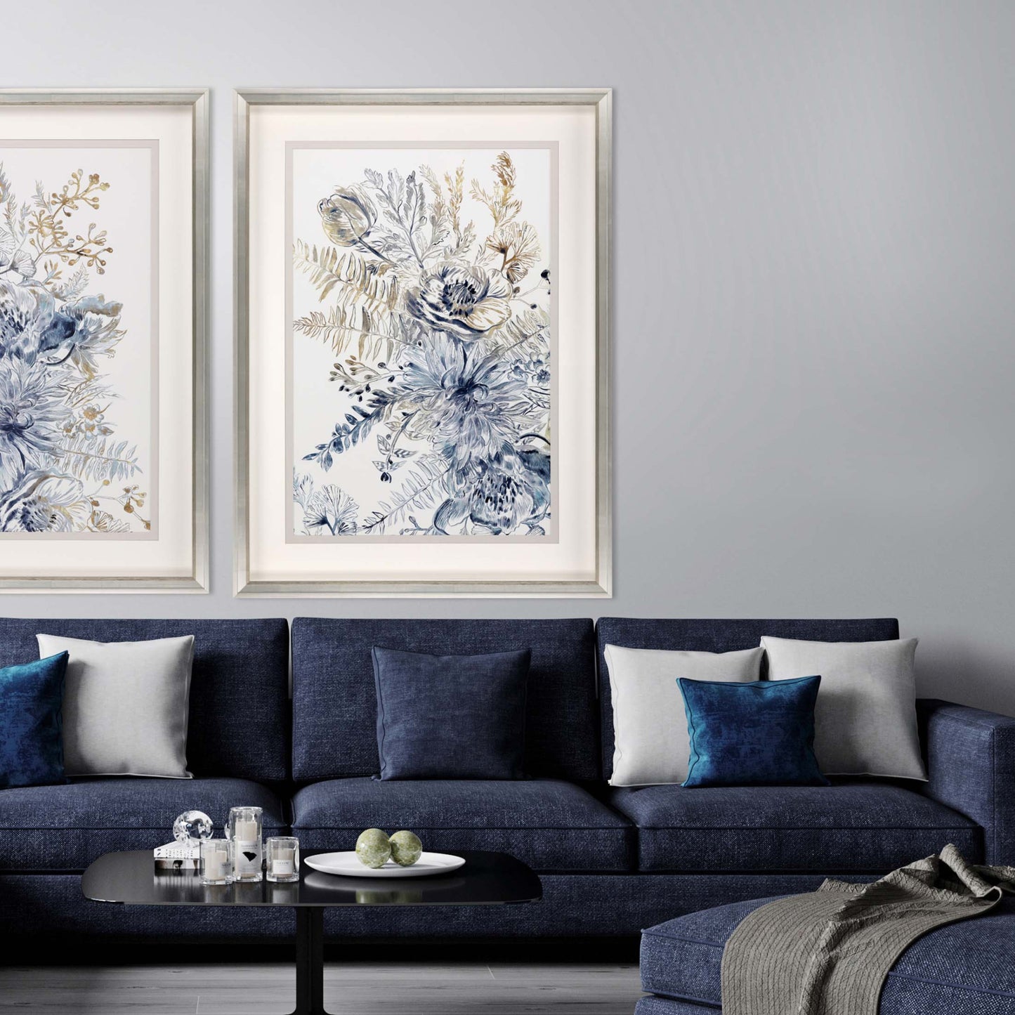 Royal Blue Ii Framed Art Silver Picture Frame Print Wall Art