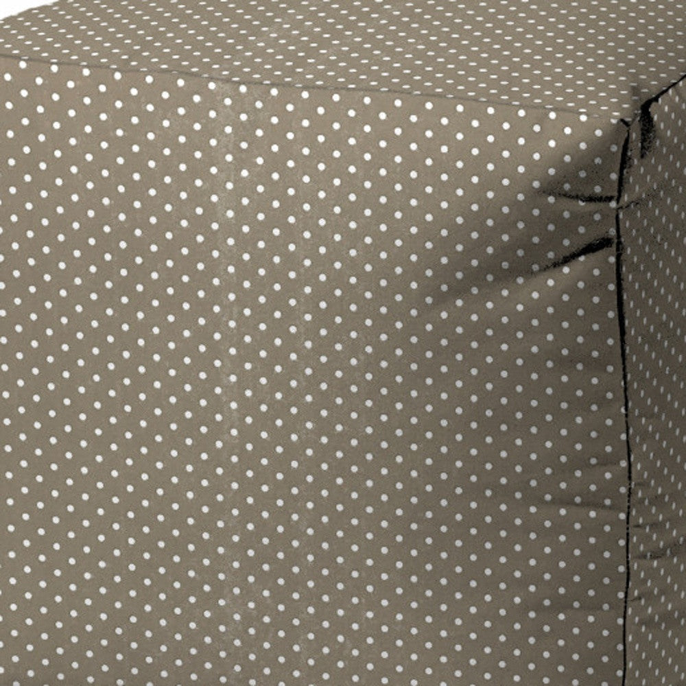 17" Yellow Polyester Cube Polka Dots Indoor Outdoor Pouf Ottoman