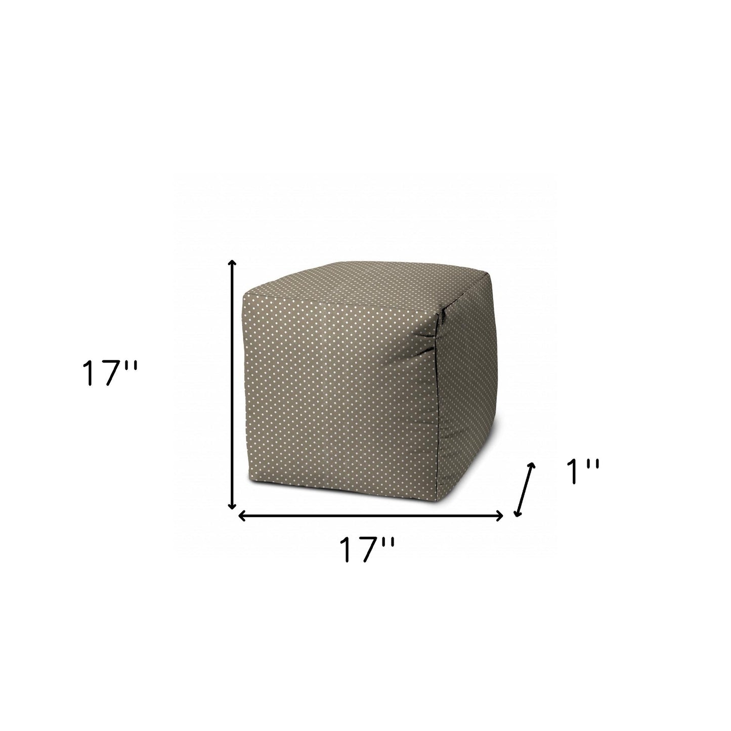 17" Yellow Cube Polka Dots Indoor Outdoor Pouf Cover