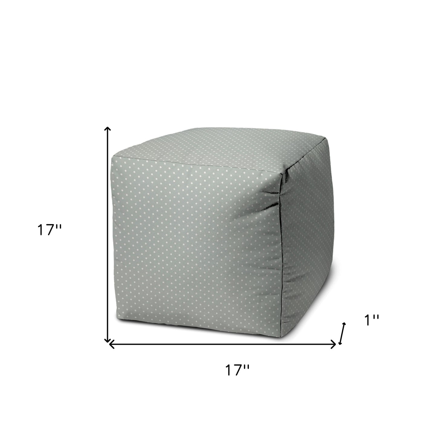 17" Yellow Cube Polka Dots Indoor Outdoor Pouf Cover