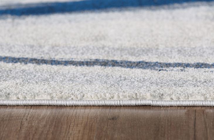 5' X 8' Blue Abstract Dhurrie Area Rug