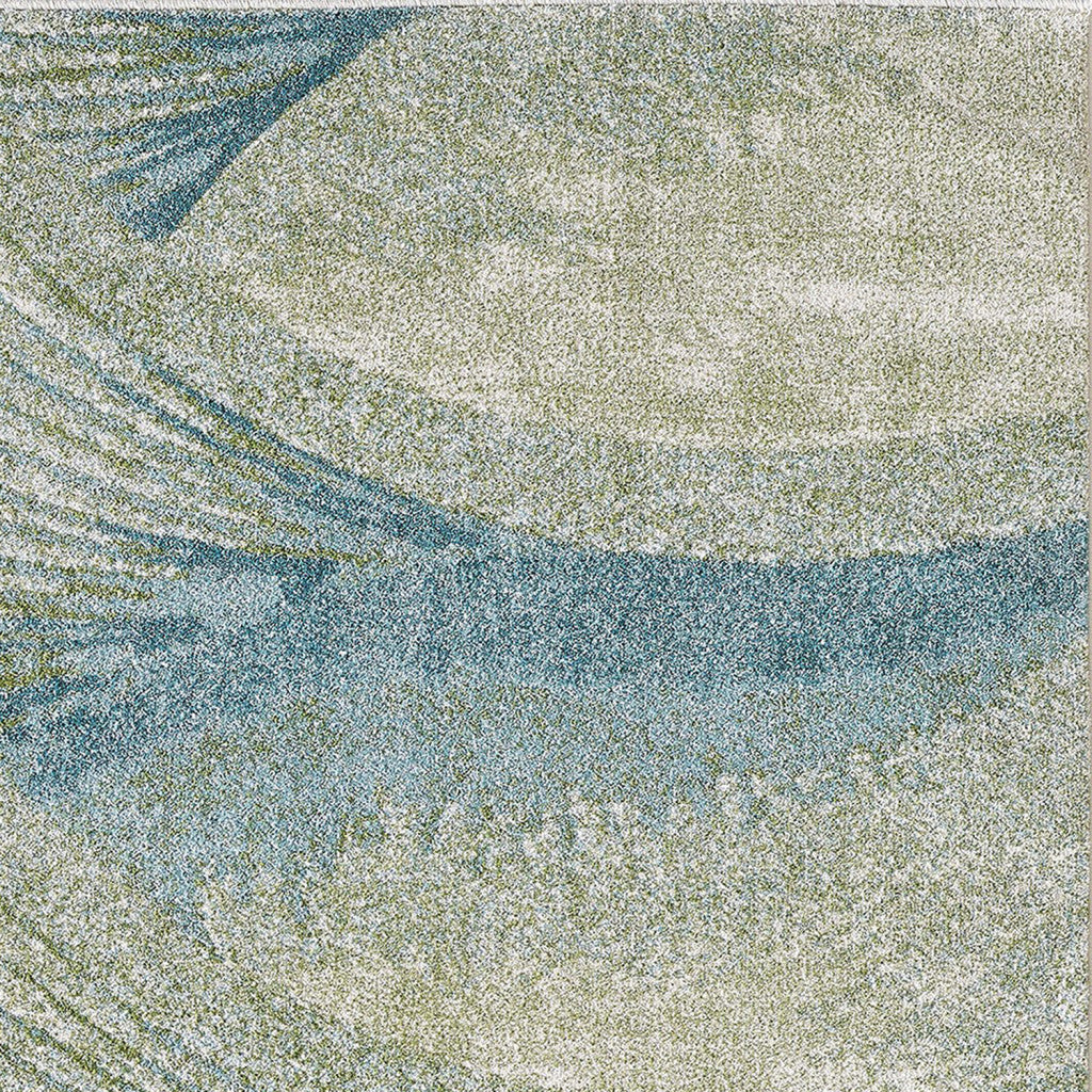 5' X 8' Blue Abstract Dhurrie Area Rug