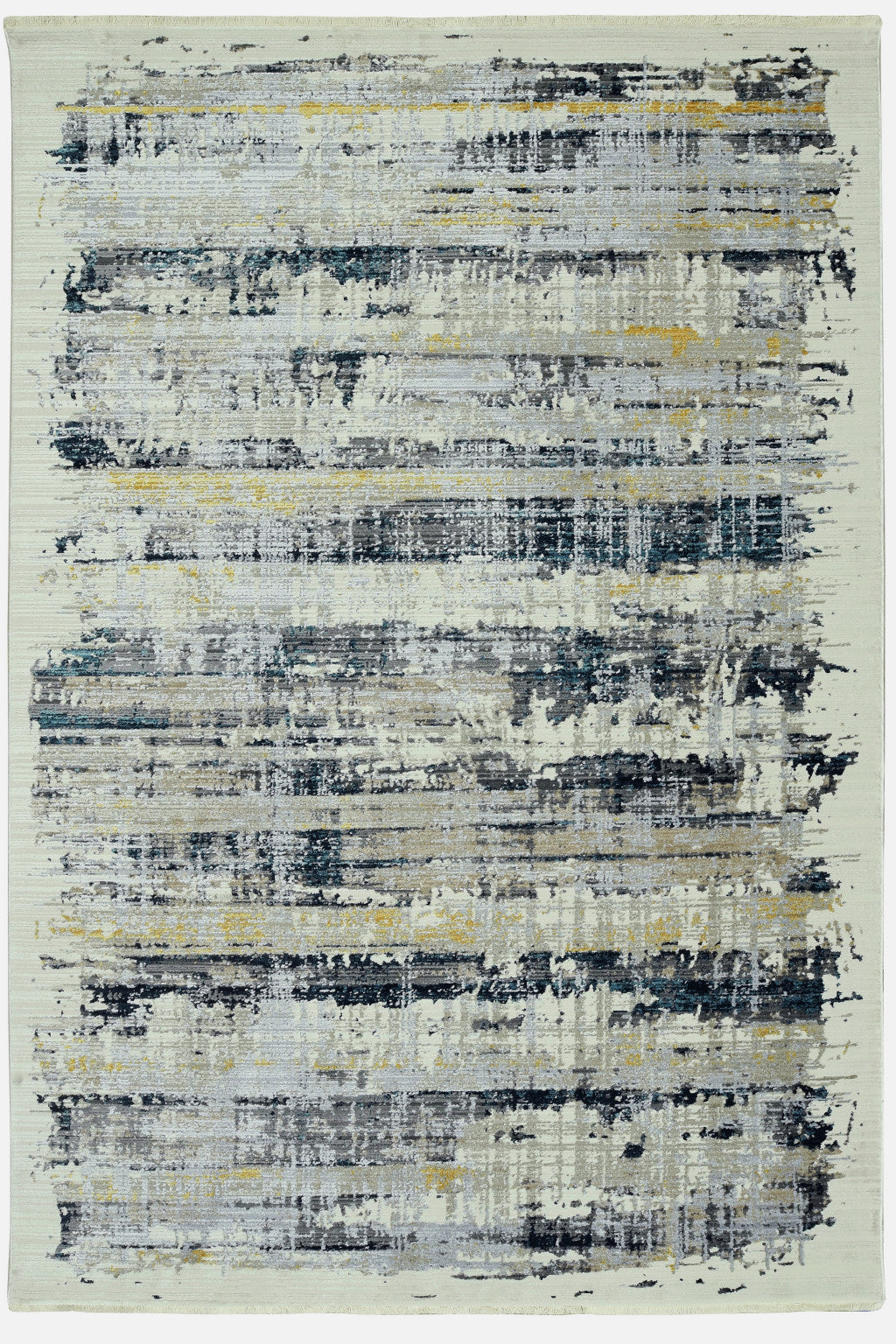 8' Blue Abstract Dhurrie Runner Rug