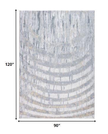 8' X 10' Gray Abstract Dhurrie Area Rug