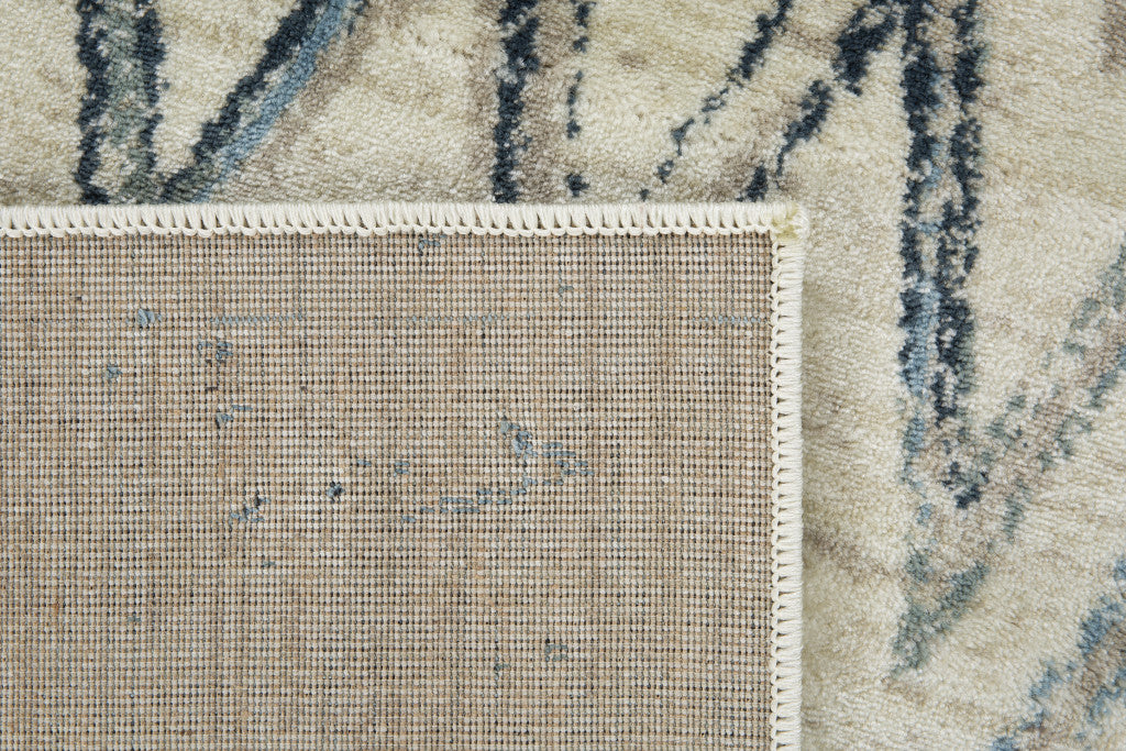 8' X 11' Ivory Chevron Dhurrie Area Rug