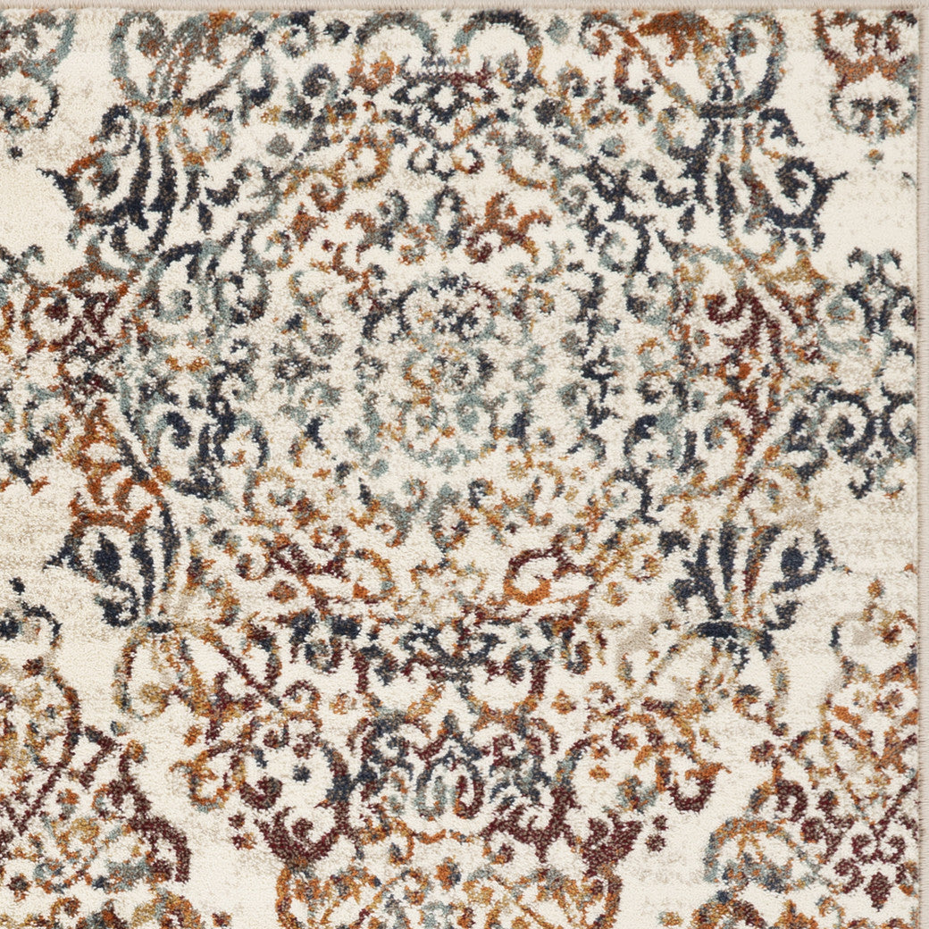 5' X 8' Ivory Oriental Dhurrie Area Rug