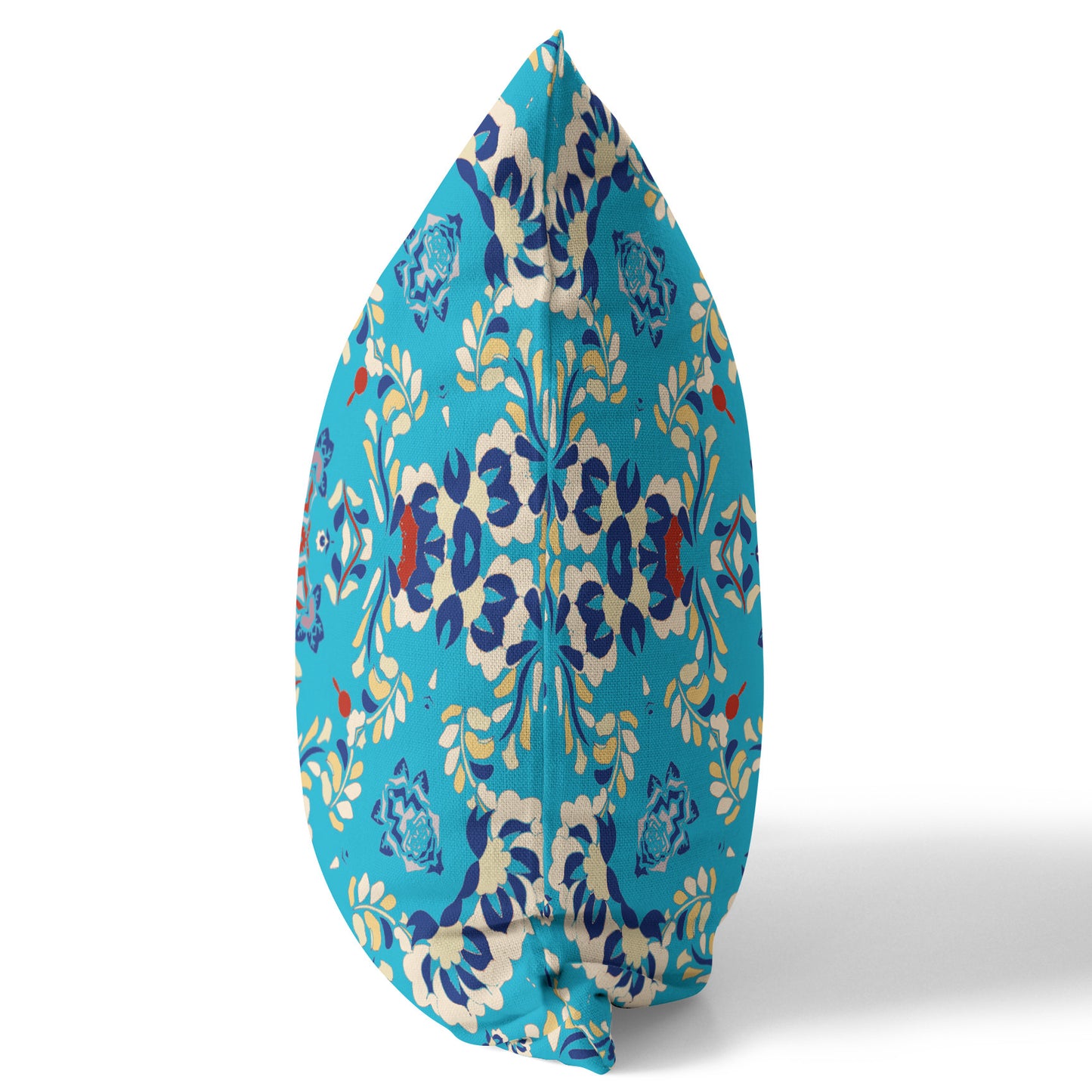 18" X 18" Blue Zippered Suede Geometric Throw Pillow