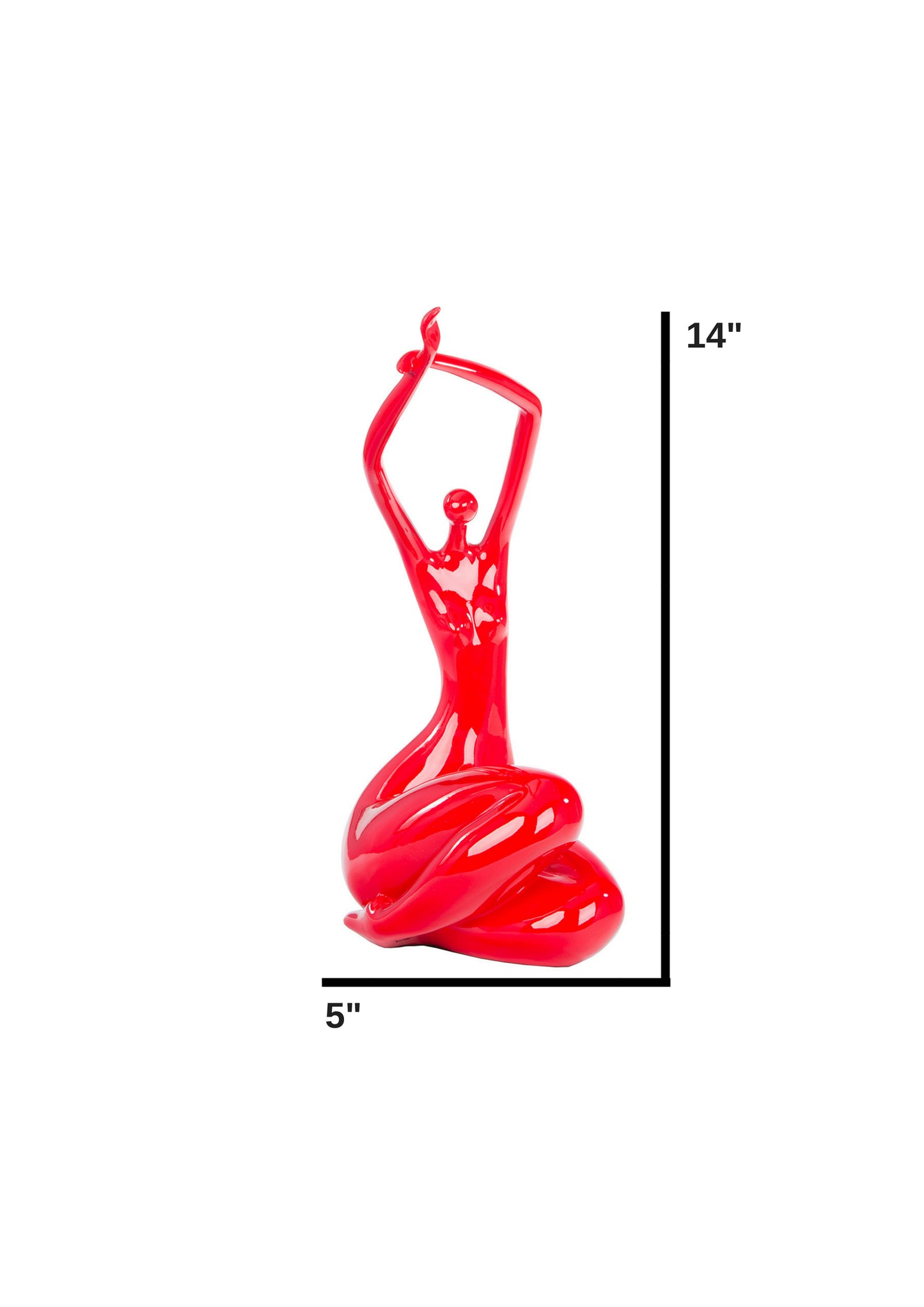 Red Women Stretching Sculpture