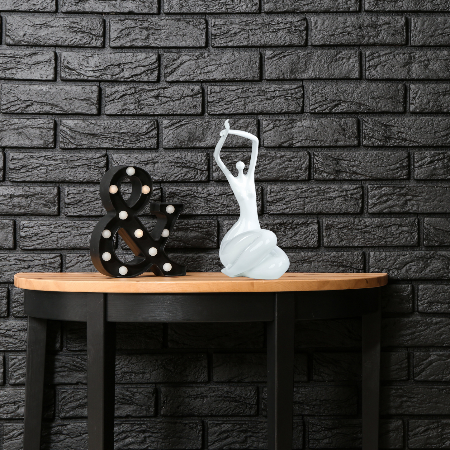 White Women Stretching Sculpture