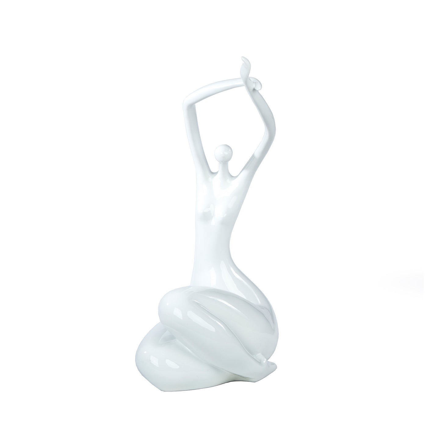 White Women Stretching Sculpture
