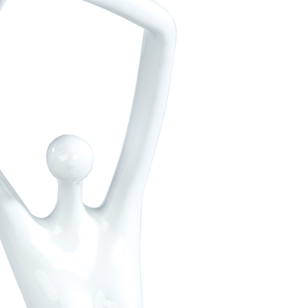 White Women Stretching Sculpture