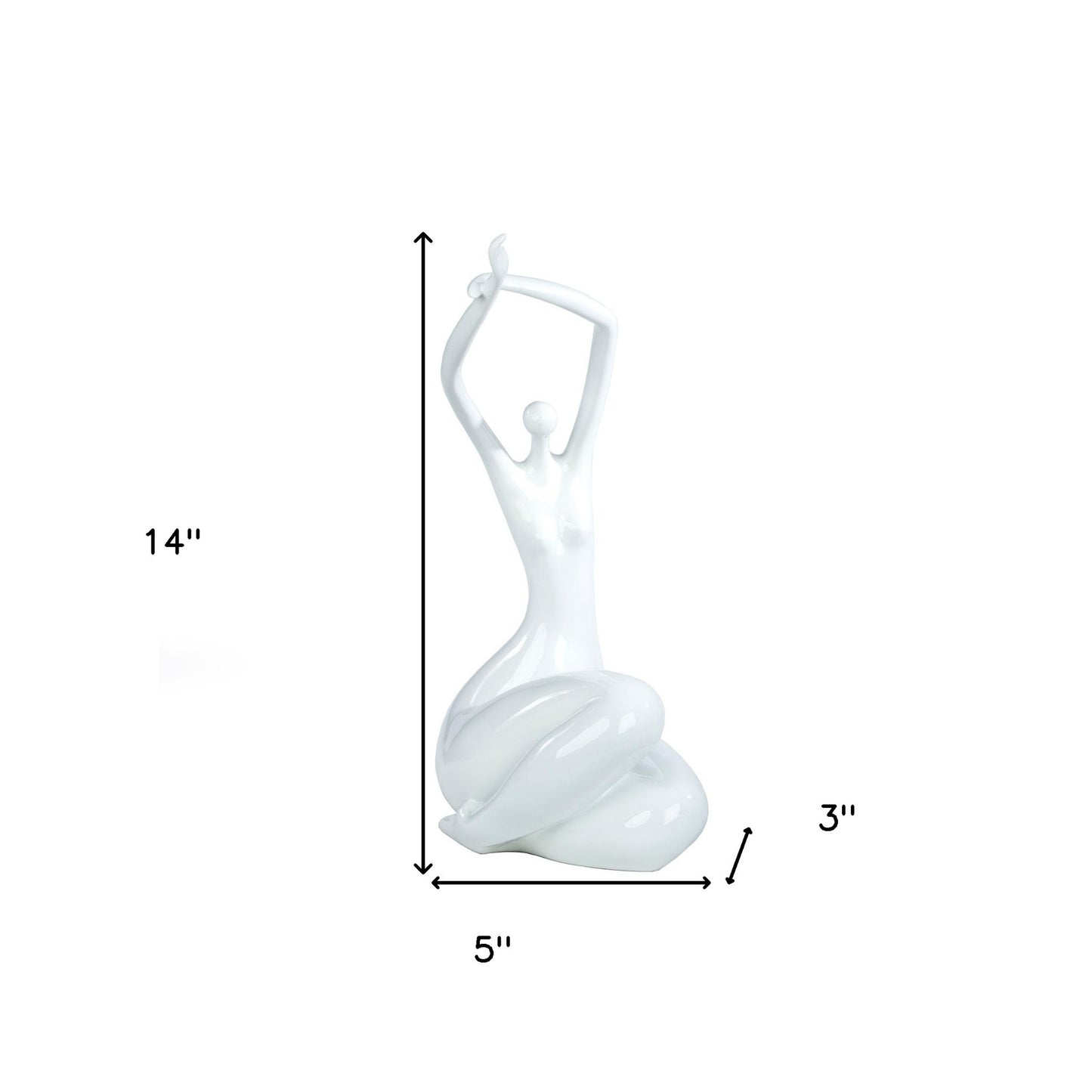 White Women Stretching Sculpture