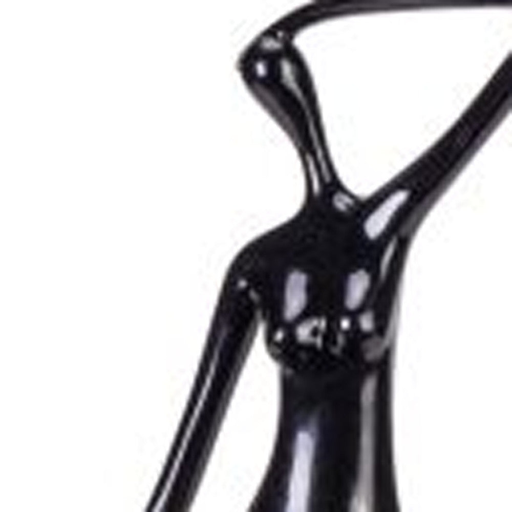 Matte Black Women Posing Sculpture