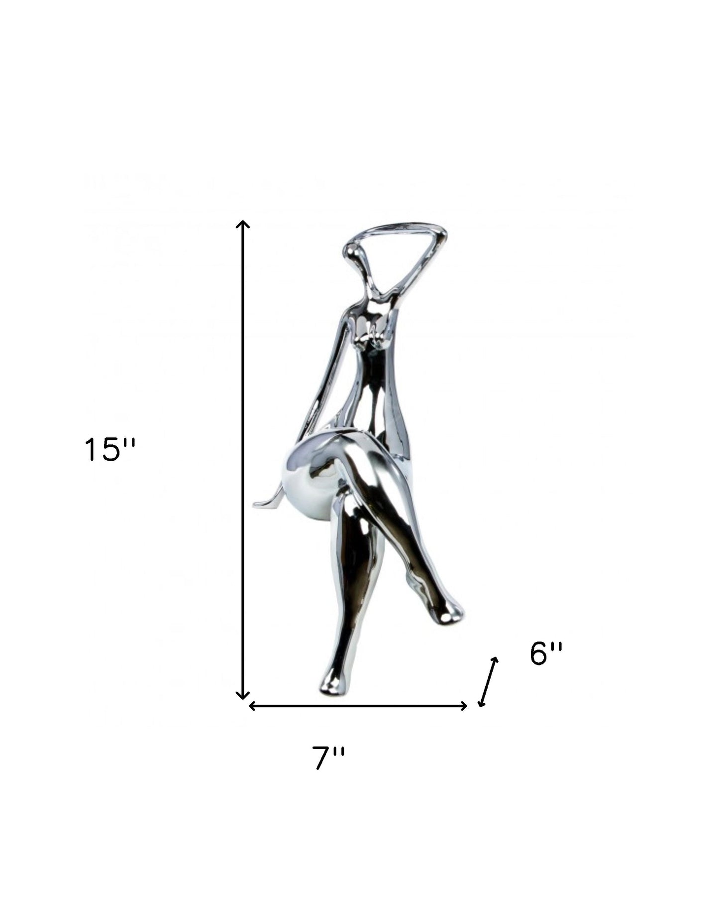 Silver Women Posing Sculpture