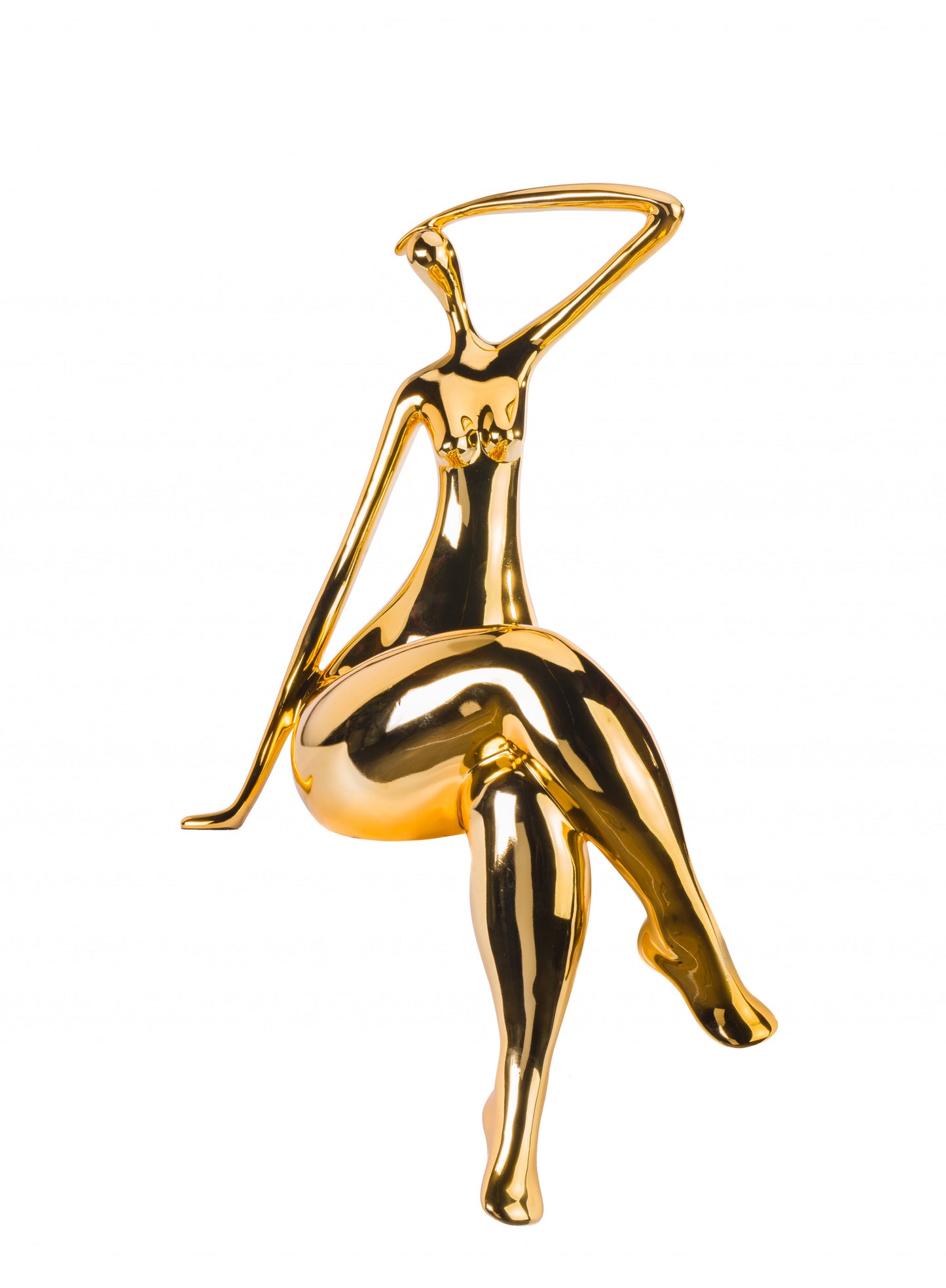 Gold Women Posing Sculpture