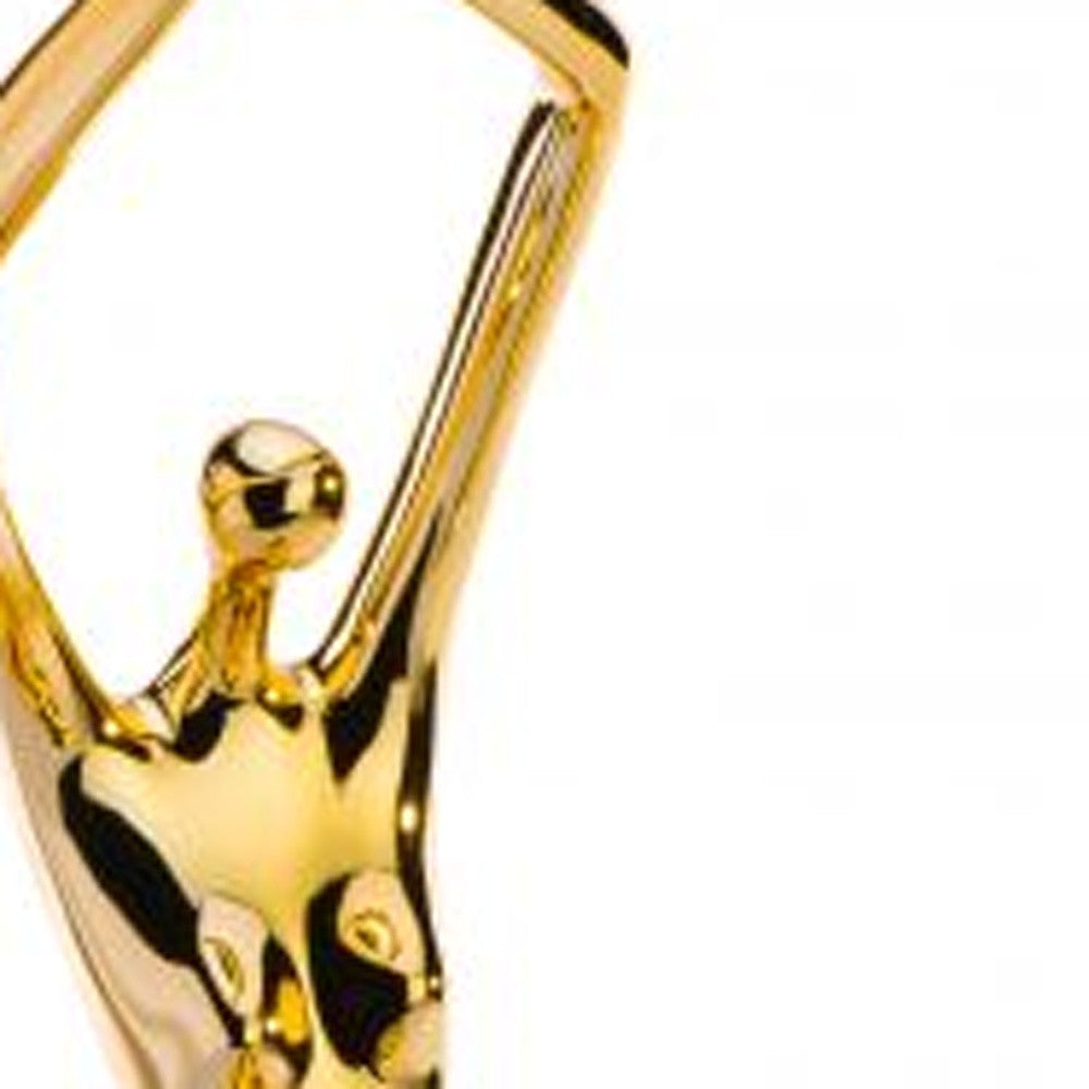 Golden Women Stretching Large Sculpture