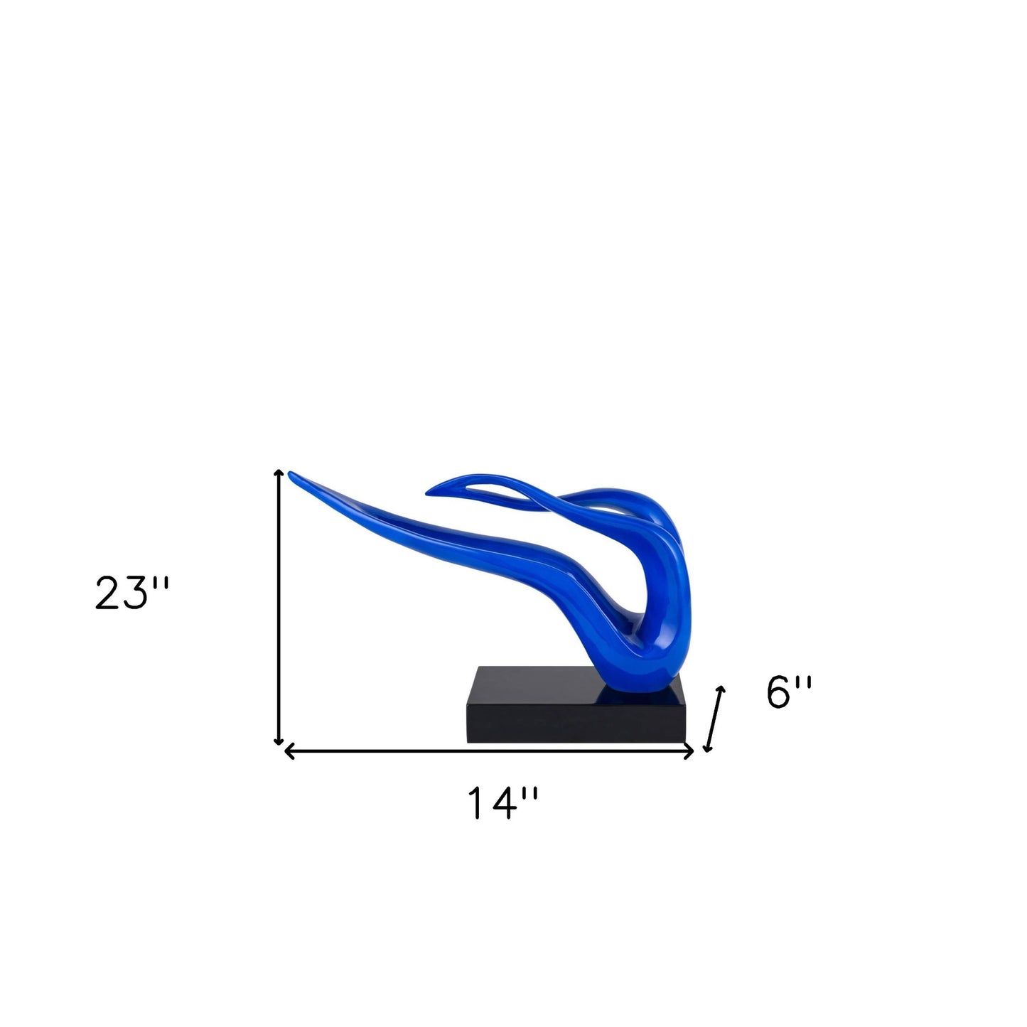 Blue Abstract Wavy Sculpture