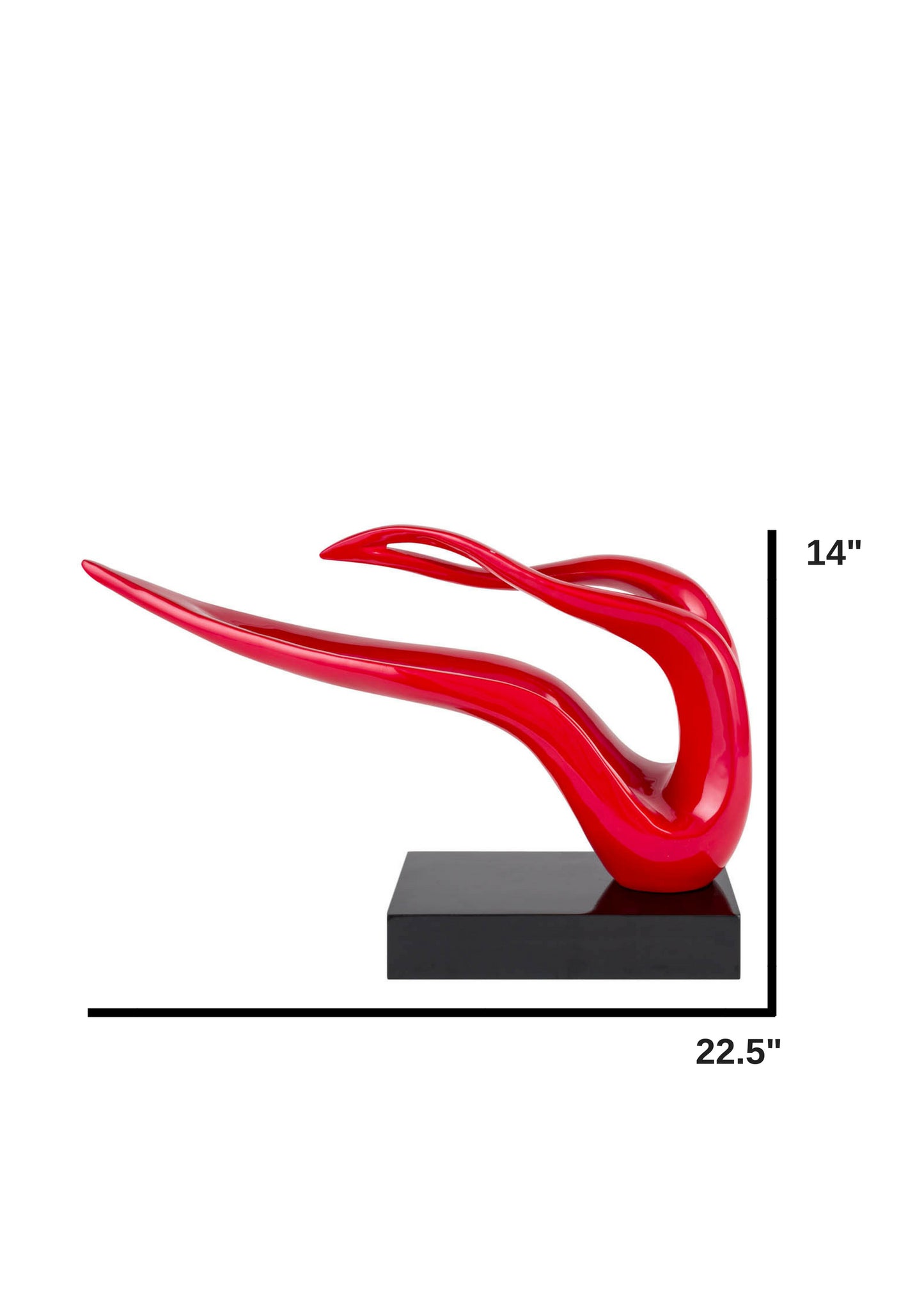 Red Abstract Wavy Sculpture