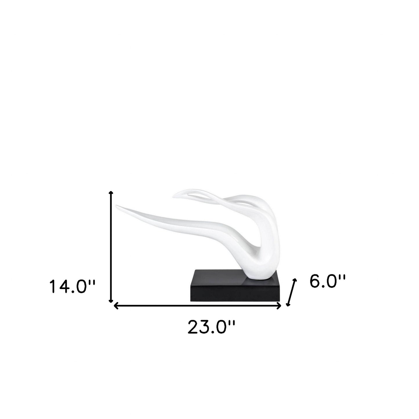 White Abstract Wavy Sculpture