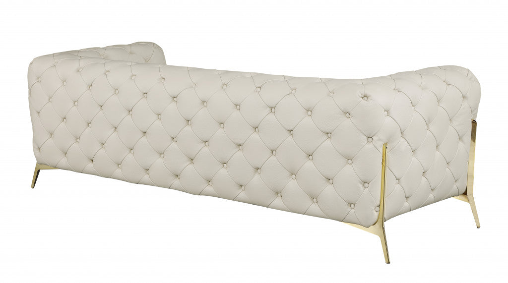 93" Beige And Gold Sofa