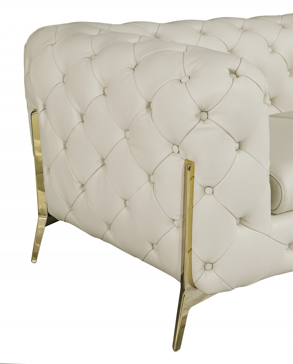 93" Beige And Gold Sofa