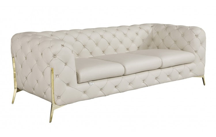 93" Beige And Gold Sofa