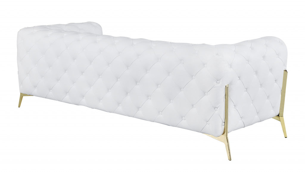 93" White And Gold Sofa