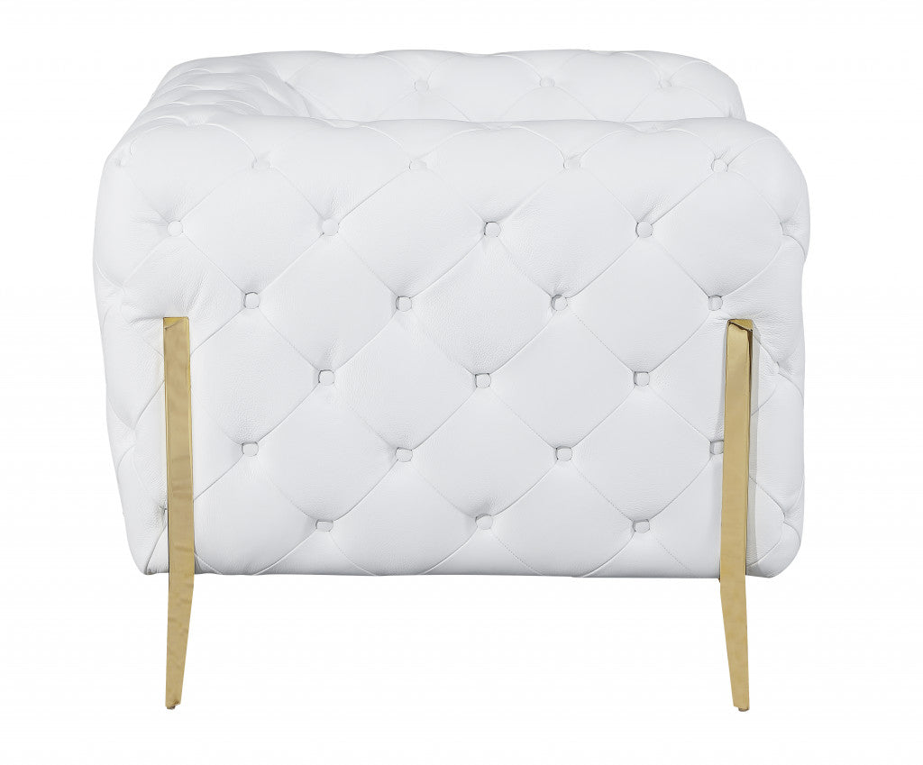 93" White And Gold Sofa