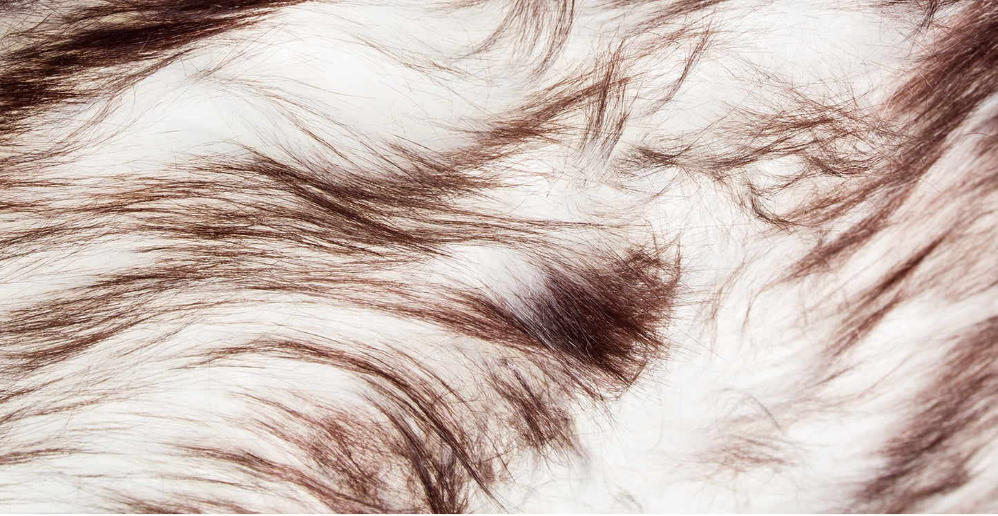 4' X 6' Ombre Chocolate Faux Fur Washable Non Skid Area Rug
