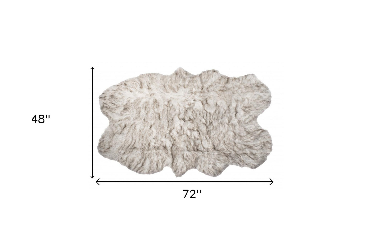4' X 6' Ombre Chocolate Faux Fur Washable Non Skid Area Rug