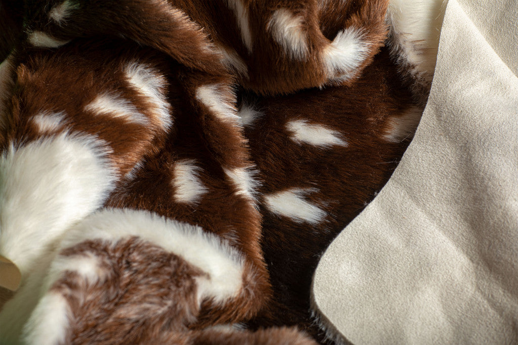 4'x 5' Off White And Brown Faux Cowhide Non Skid Area Rug