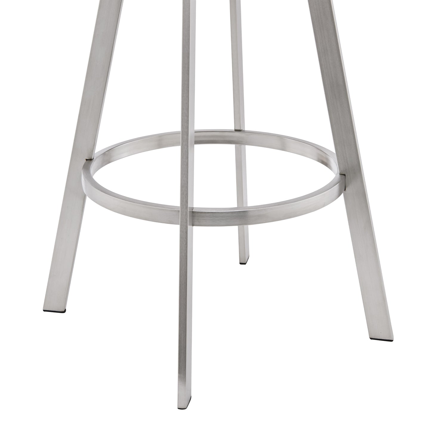 26" Mod Black Faux Leather Brushed Silver Finish Swivel Bar Stool