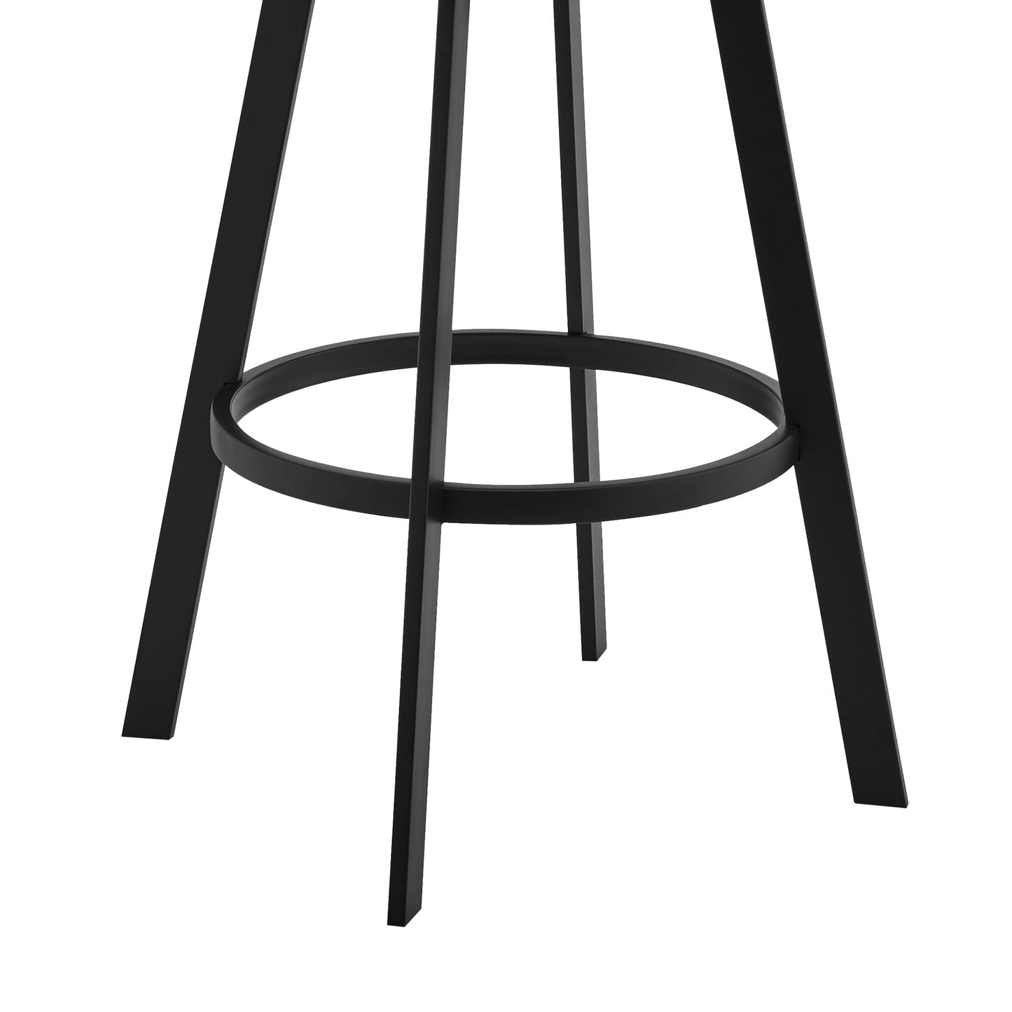 36" Gray Faux Leather And Iron Swivel Counter Height Bar Chair