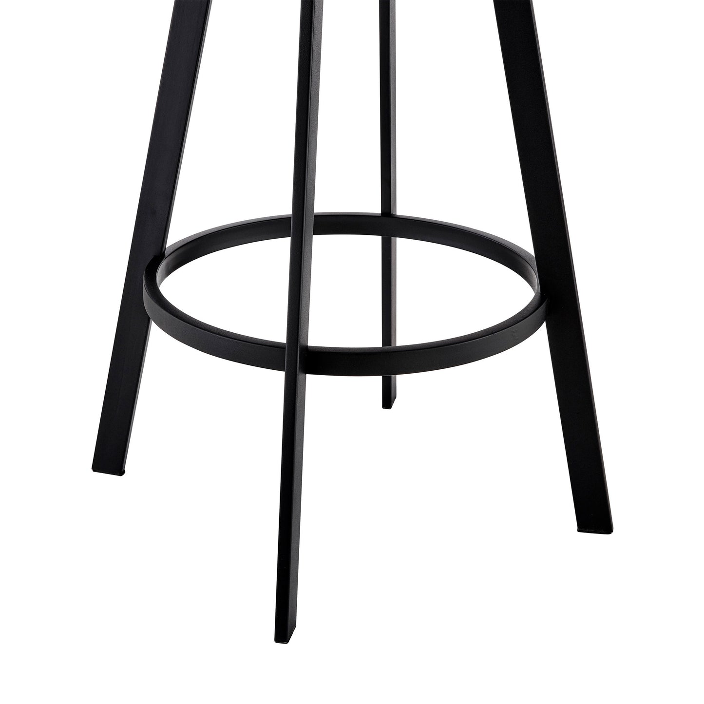 39" Gray Faux Leather And Iron Swivel Counter Height Bar Chair