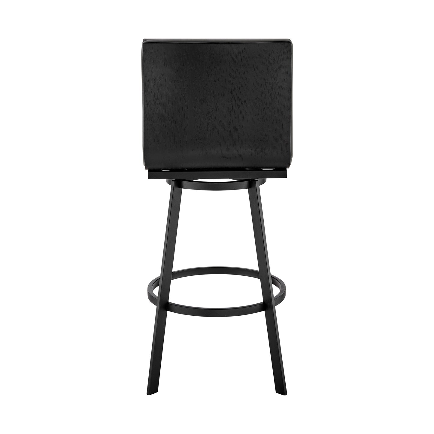 39" Gray Faux Leather And Iron Swivel Counter Height Bar Chair