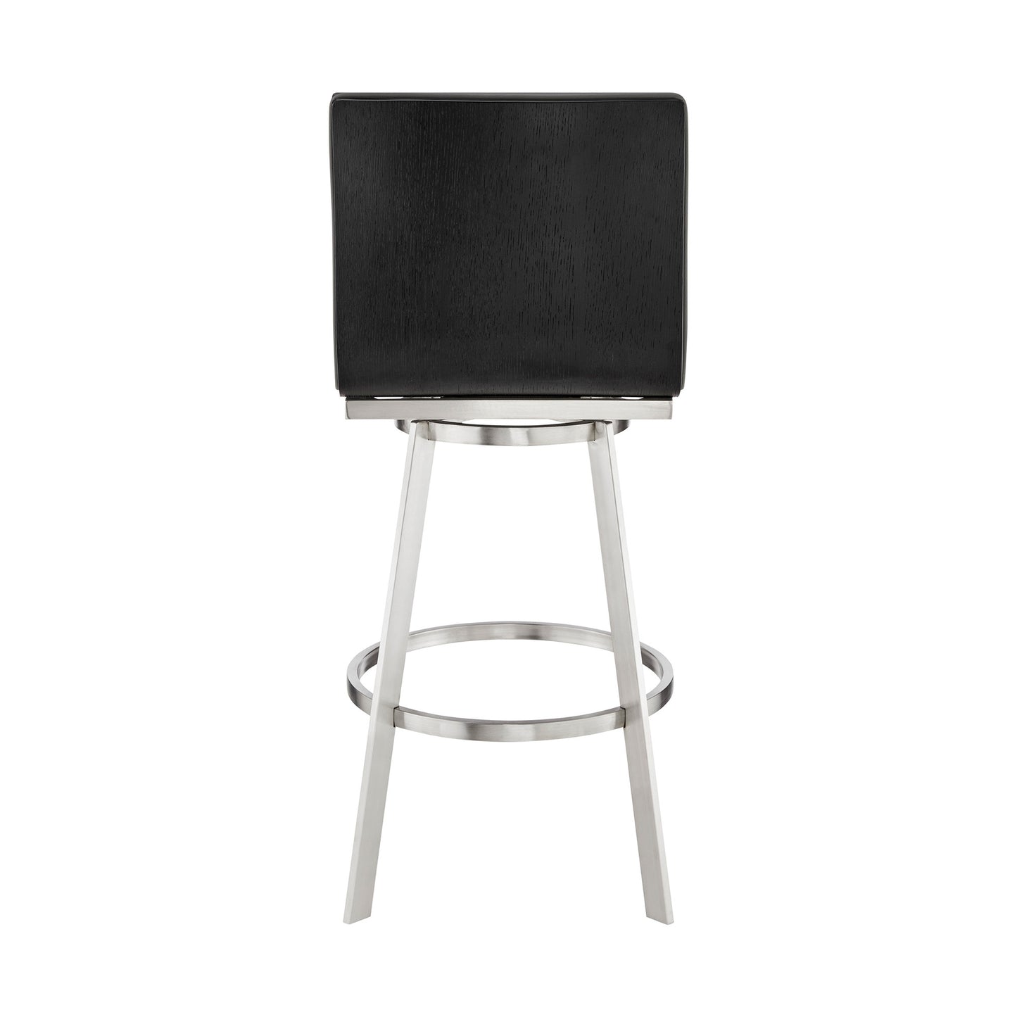 42" Gray Faux Leather And Iron Swivel Bar Height Chair