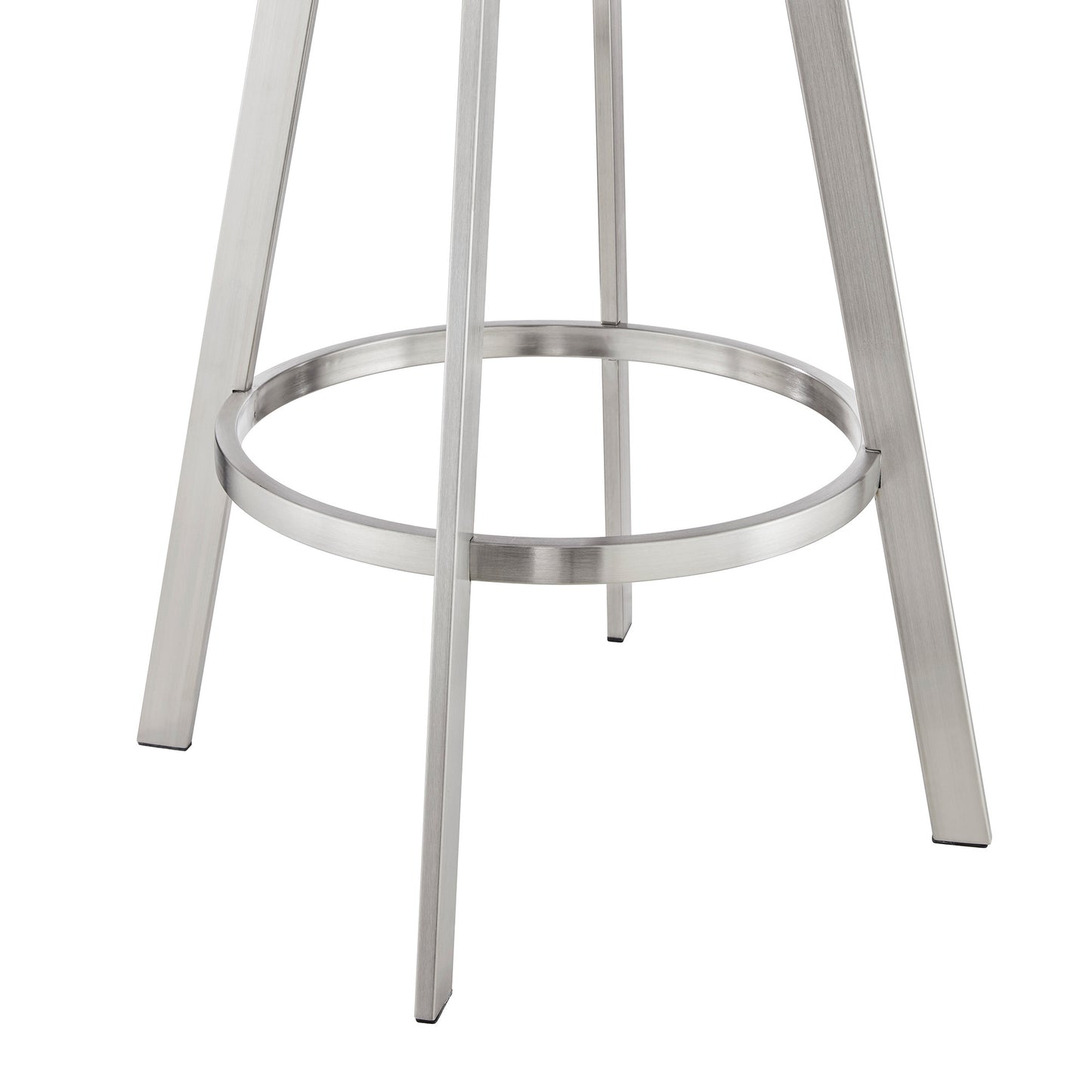 42" Gray Faux Leather And Iron Swivel Bar Height Chair