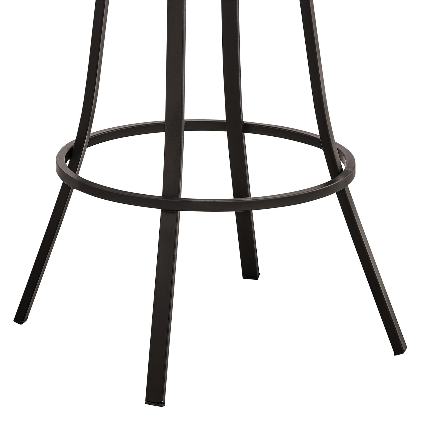 36" Brown Faux Leather And Iron Swivel Low Back Counter Height Bar Chair
